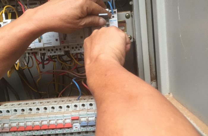Electrical services installation of control timer and contactor