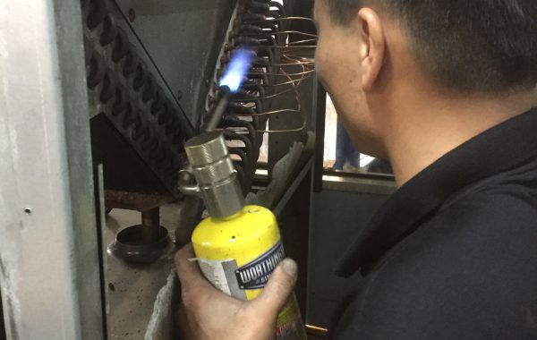 Brazing of copper pipe gas leakage