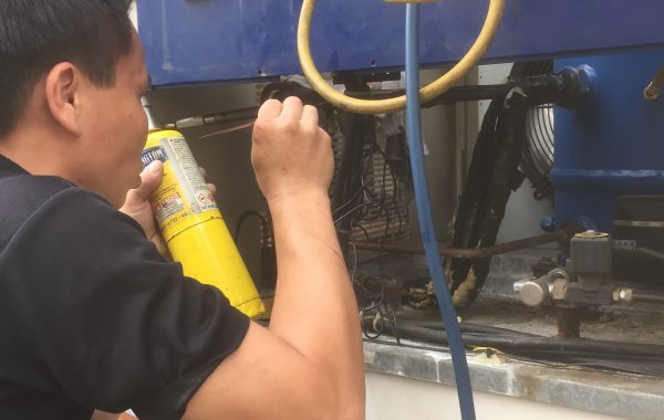 Brazing of copper pipe gas leakage